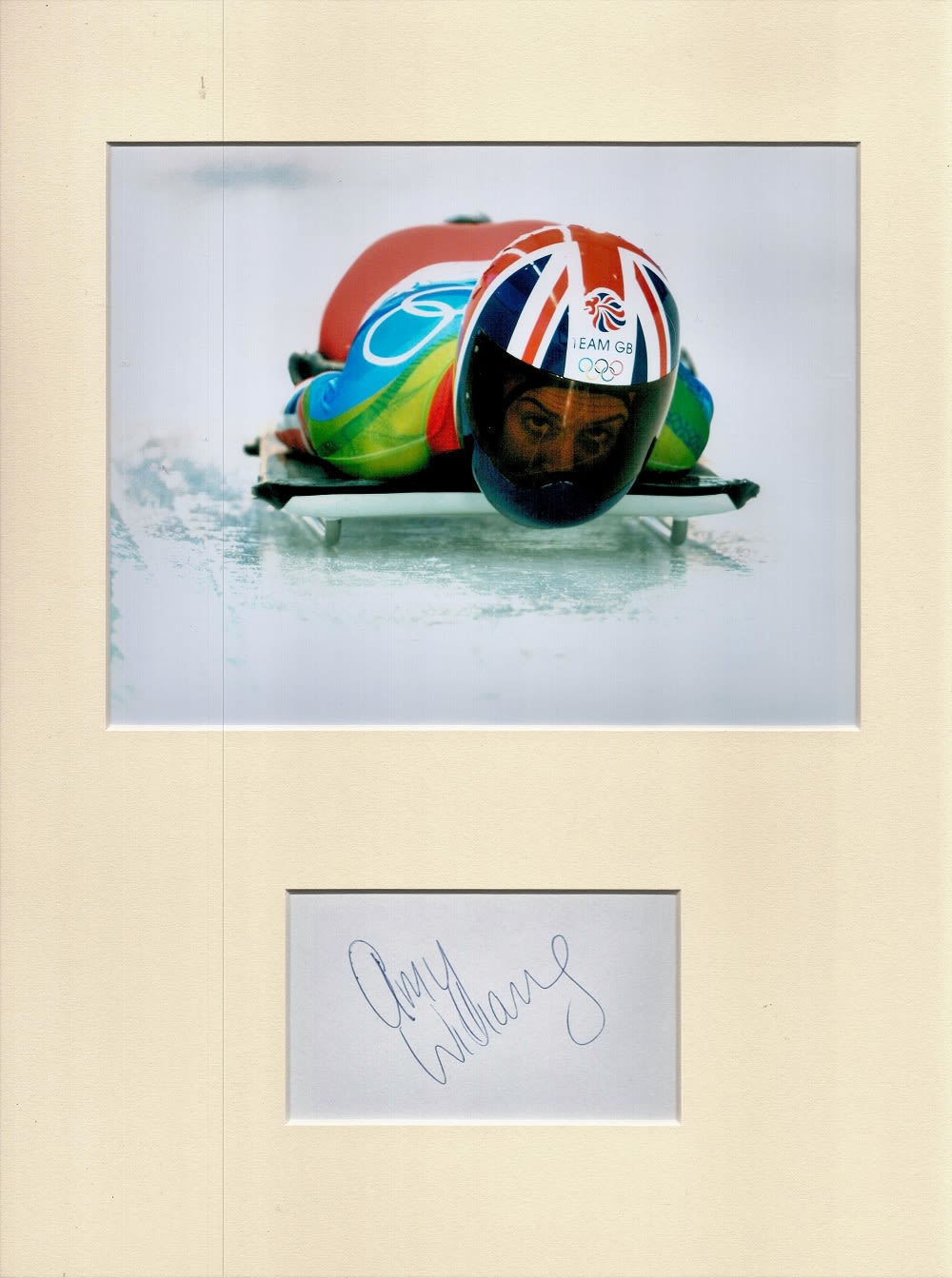 Lot 434: Winter Olympics Amy Williams 16x12 overall mounted signature...
