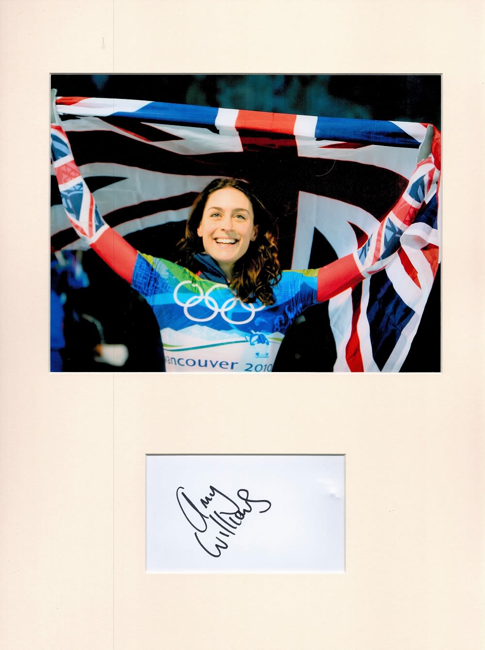 Lot 435: Winter Olympics Amy Williams 16x12 overall mounted signature...