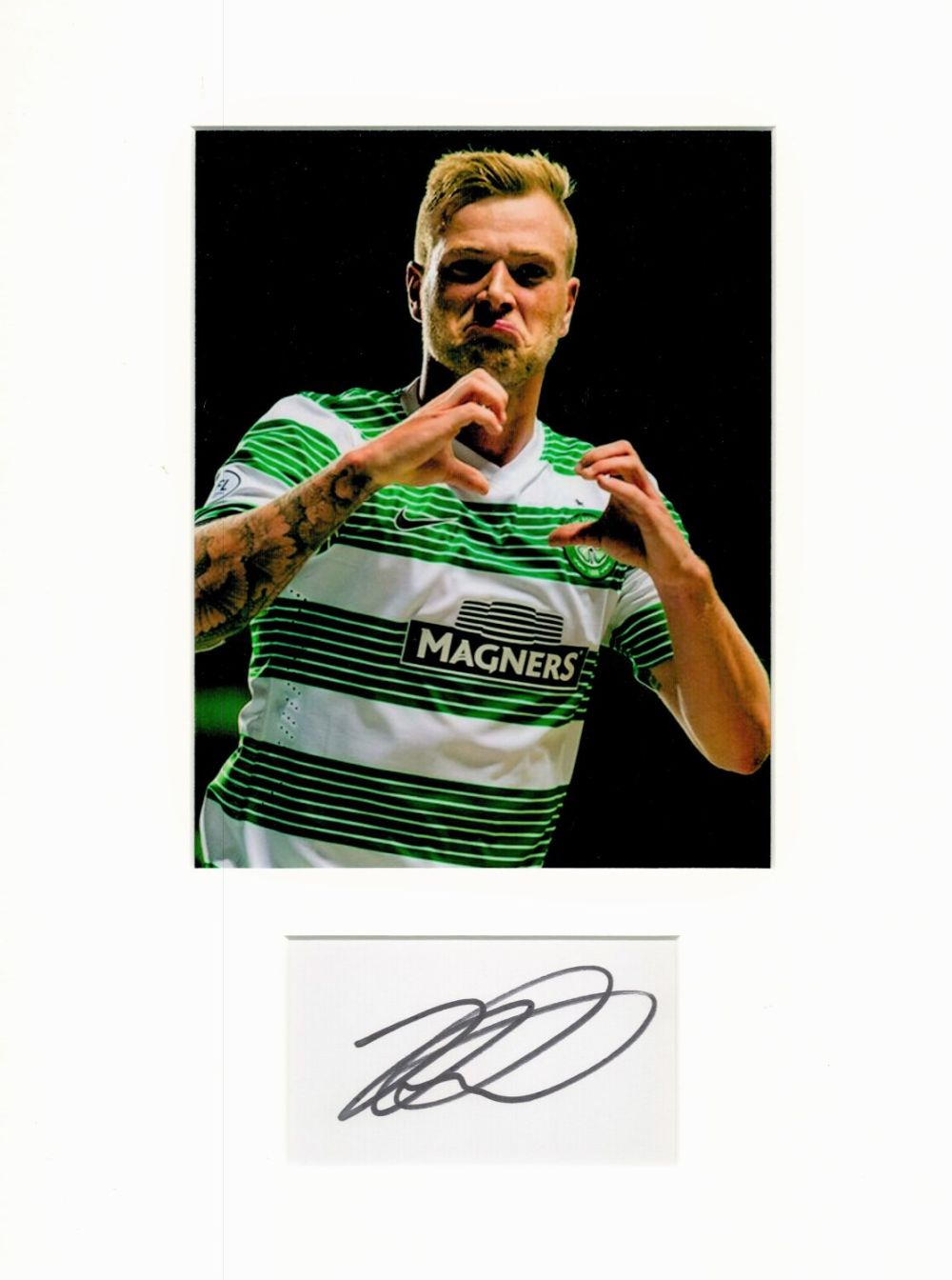Lot 444: Football John Guidetti 16x12 overall Celtic mounted signature...