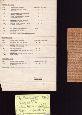 Frederick Ashton handwritten notes as spoken by him at Ida Rubensteins funeral in Paris 1960. 