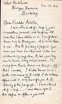 E M Forster author, WWII handwritten letter to Frederick Ashton dated 24 Dec 1944.