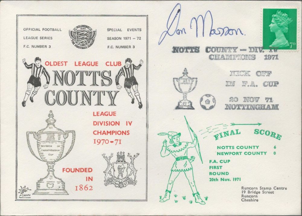 Lot 63: Notts County V Newport County 1971 Dawn Official...