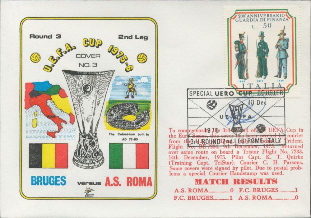 Lot 73: Roma V Bruges 1975 Dawn Official Football First...