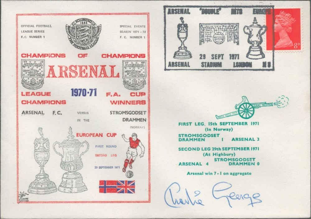 Lot 92: Arsenal V Stromgodset 1971 Dawn Official Football First...