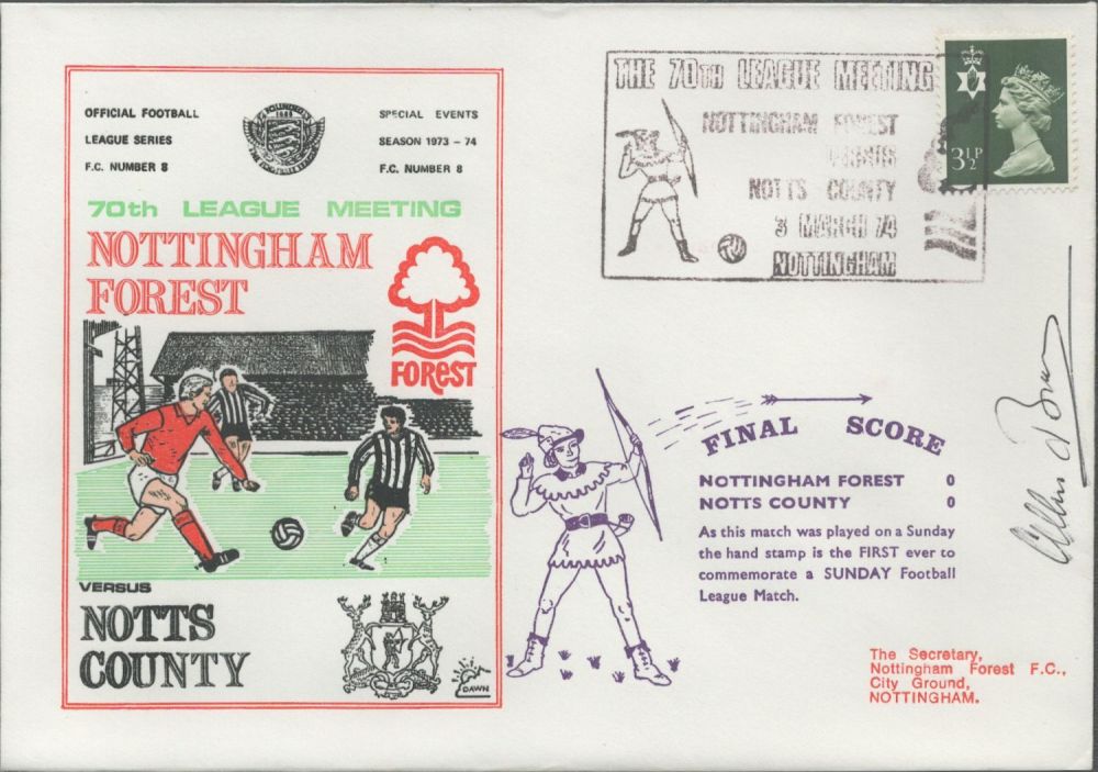 Lot 122: Nottingham Forest V Notts County 1974 Dawn Official...