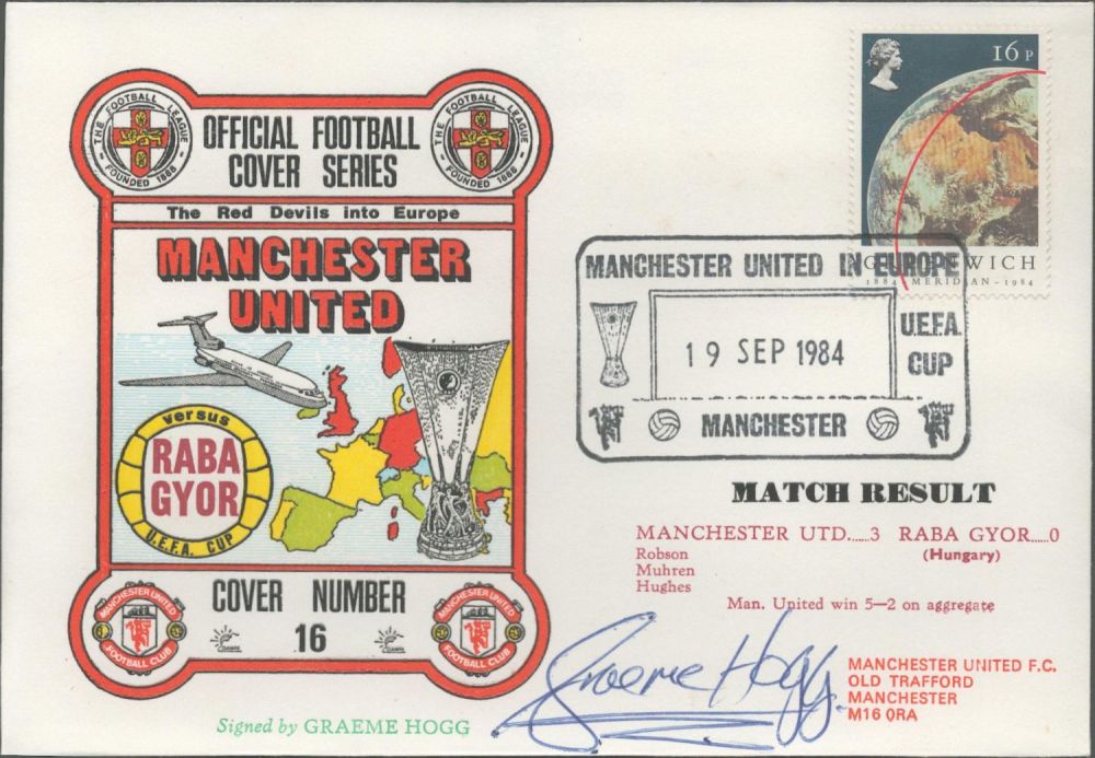 Lot 208: Manchester United V Raba Gyor 1984 Dawn Official...