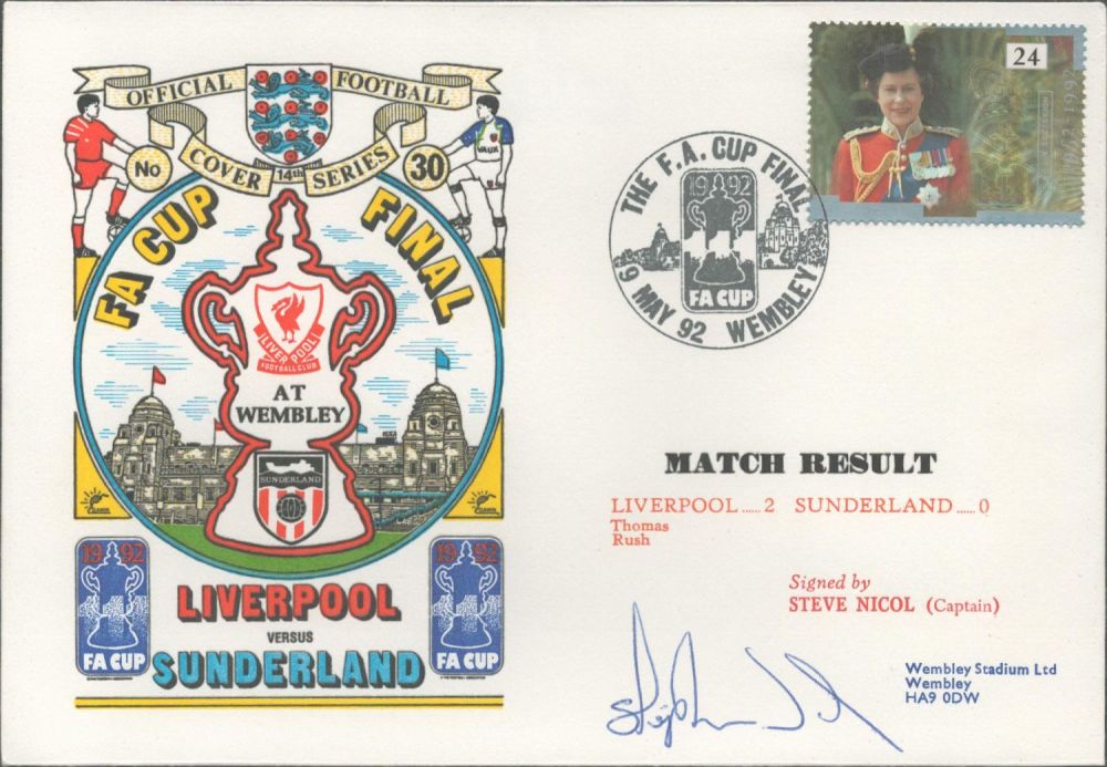 Lot 210: Liverpool V Sunderland 1992 Dawn Official Football First...