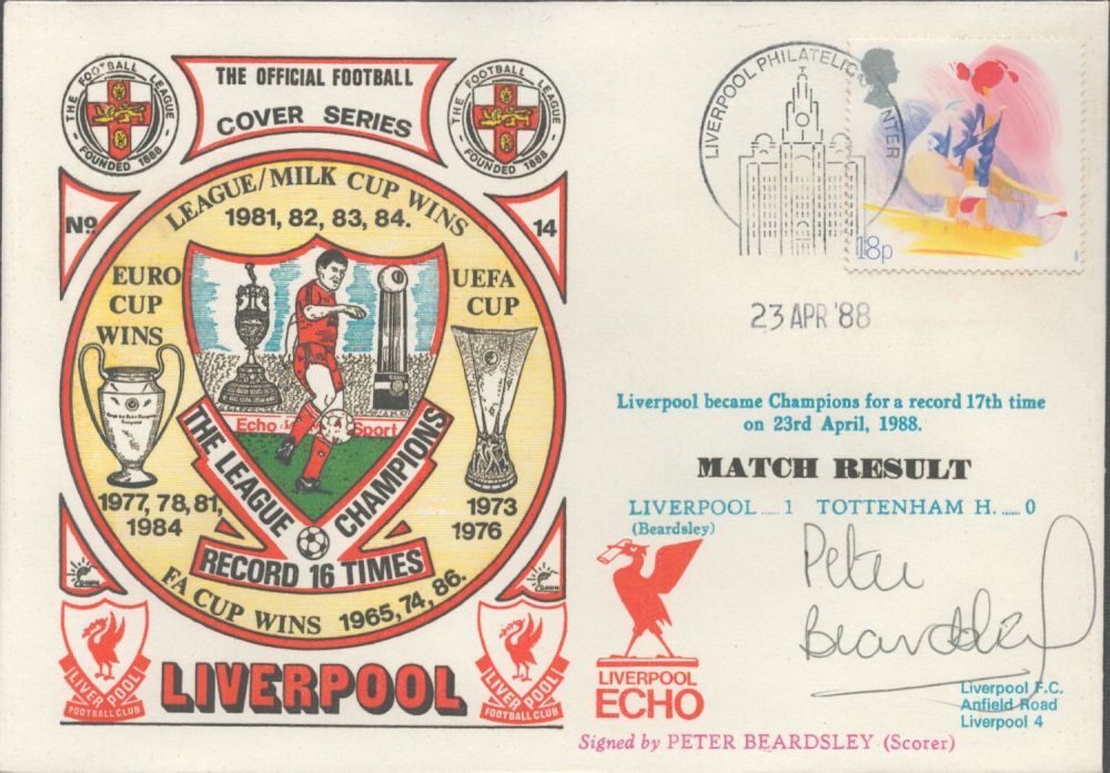 Lot 216: Liverpool V Tottenham 1988 Dawn Official Football First...