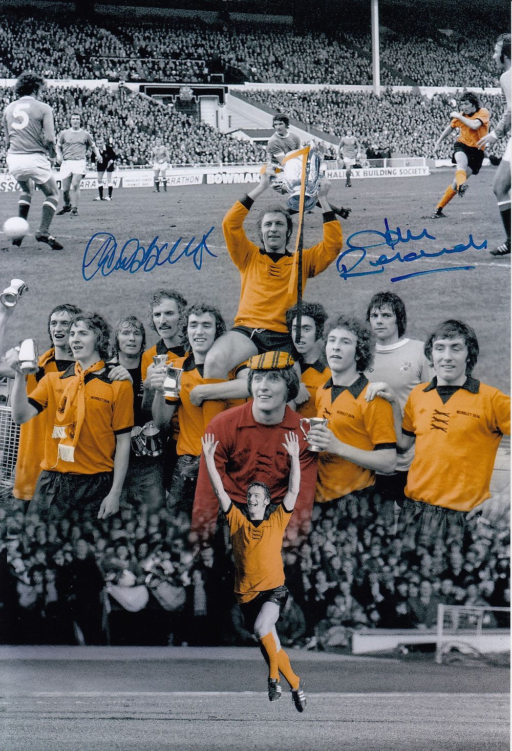 Lot 529: Autographed WOLVES 12 x 8 photo : Colorized,...