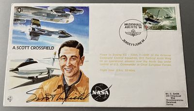 North American X-15 NASA Test Pilot A. SCOTT CROSSFIELD Signed RAF Cover. 1984 RAF Test Pilots 