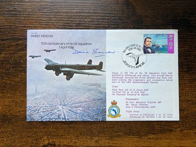 WW2 Dambuster pilot David Shannon signed Fairey Hendon Bomber flown RAF cover. David John 