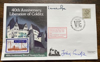 WW2 Colditz Castle Liberation cover signed POWS Pope and Giertych No. 32 of 55. Captain A. L. 