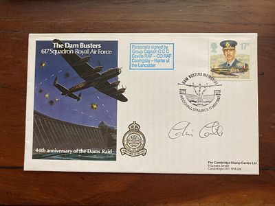 WW2 Tirpitz raider Colin Cole 617 sqn signed 1987 44th ann Dams Raid cover with Woodhall Spa 