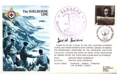 WW2 Resistance SOE David Birkin signed Shelburne Line RAF Escaping Cover RAFES SC32. 11 Nov 85 