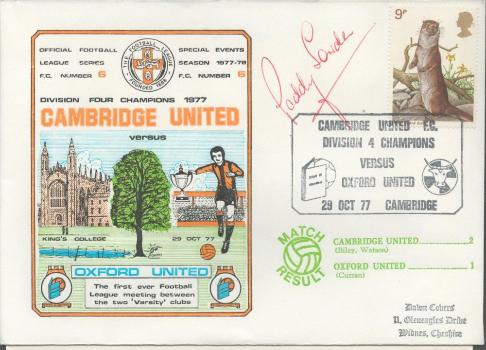 Lot 278: Cambridge United V Oxford United 1977 Dawn Official...