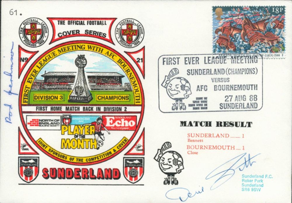 Lot 304: Sunderland V Bournemouth 1988 Dawn Official Football First...