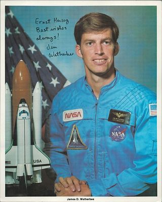 Astronaut James D. Wetherbee signed NASA 10x8 inch colour photo. NASA Space Shuttle. Dedicated 