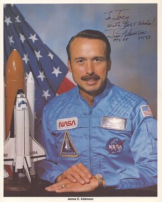 Astronaut James C. Adamson signed NASA 10x8 inch colour photo. Dedicated. NASA Space Shuttle. 