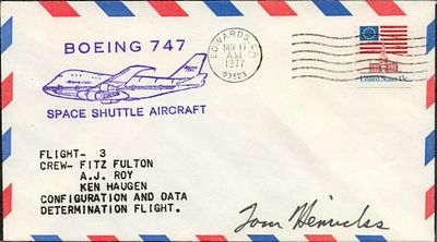 Astronaut Terence Henricks STS44 signed Space Shuttle 747 FDC rare Edwards Air Force Base CDS 