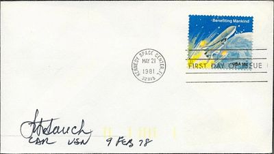 Astronaut Frederick Hauck STS7. 51. 26 signed FDC Kennedy Space Center Postmark. Frederick 