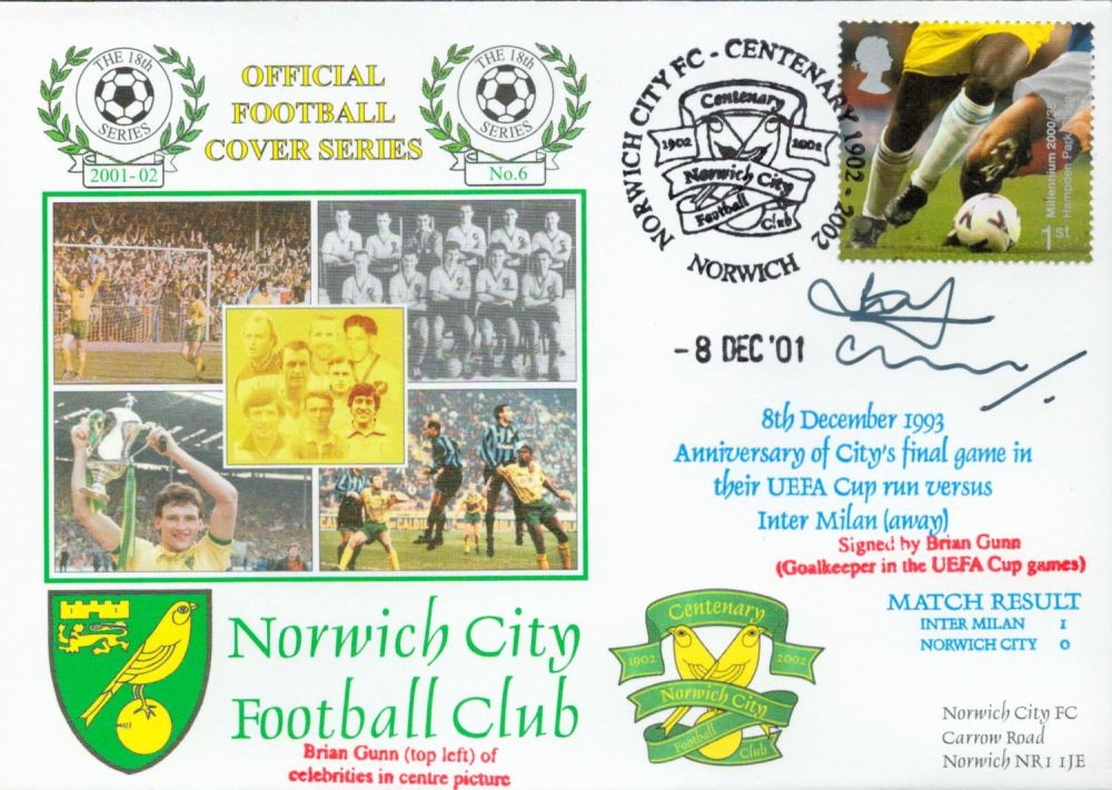 Lot 351: Norwich V Inter Milan 2001 Dawn Official Football...