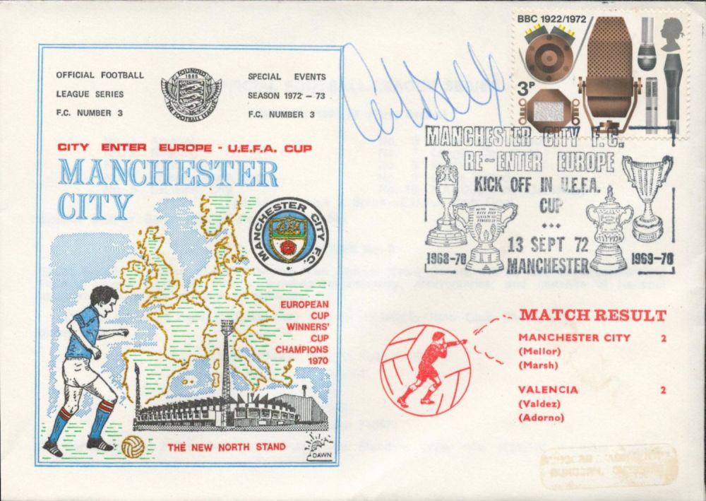 Lot 352: Manchester City V Valencia 1972 Dawn Official Football...