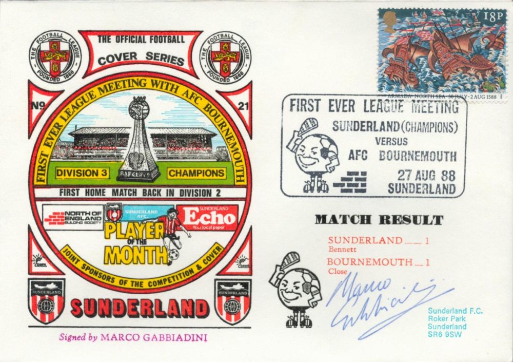 Lot 359: Sunderland V Bournemouth 1988 Dawn Official Football First...