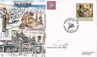 AC67e Airborne Forces in Palestine Signed Major Tom Duffy 2nd Parachute Brigade. 28 Sep 92 BFPS 