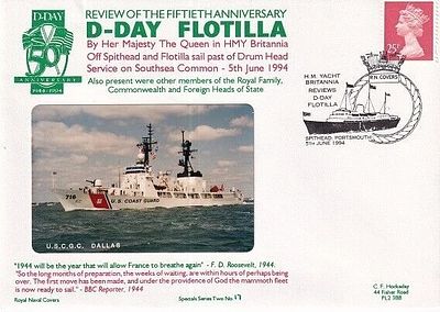 Review of the 50th Anniv D - Day Flotilla US Coast Guard Dallas. 5th June 1994 Spithead 