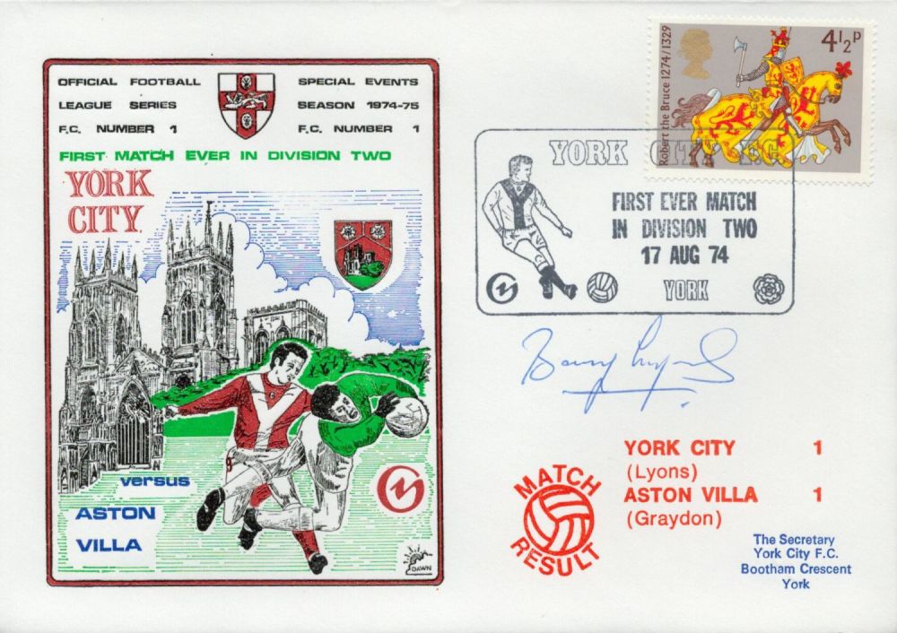 Lot 363: York City V Aston Villa 1974 Dawn Official...