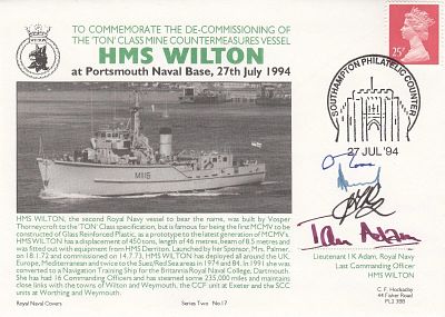 HMS Wilton Decommissioning of HMS Wilton Signed by 3. 27 Jul 94 Decommissioning of HMS Wilton 
