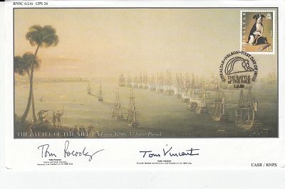 6RN24cC The Battle of the Nile Double Signed T Pocock and T Vincent. 1 8 98 Gibraltar Nelson 