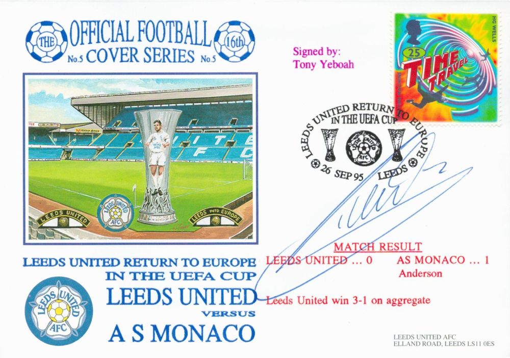 Lot 377: Leeds United V As Monaco 1995 Dawn Official...