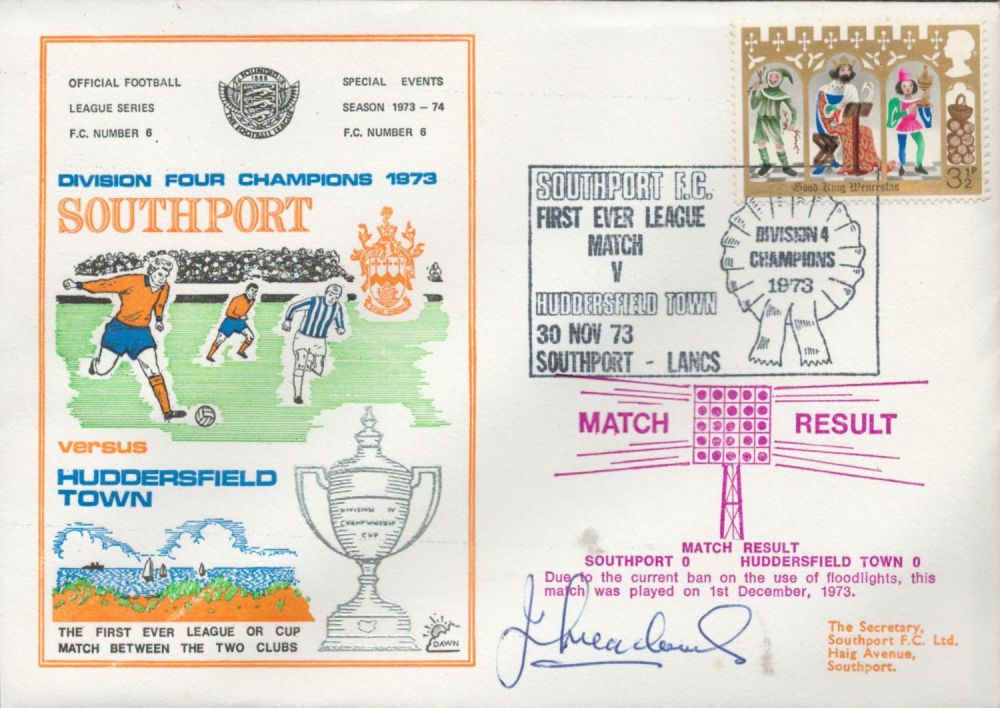 Lot 419: Southport V Huddersfield Town 1973 Dawn Official Football...