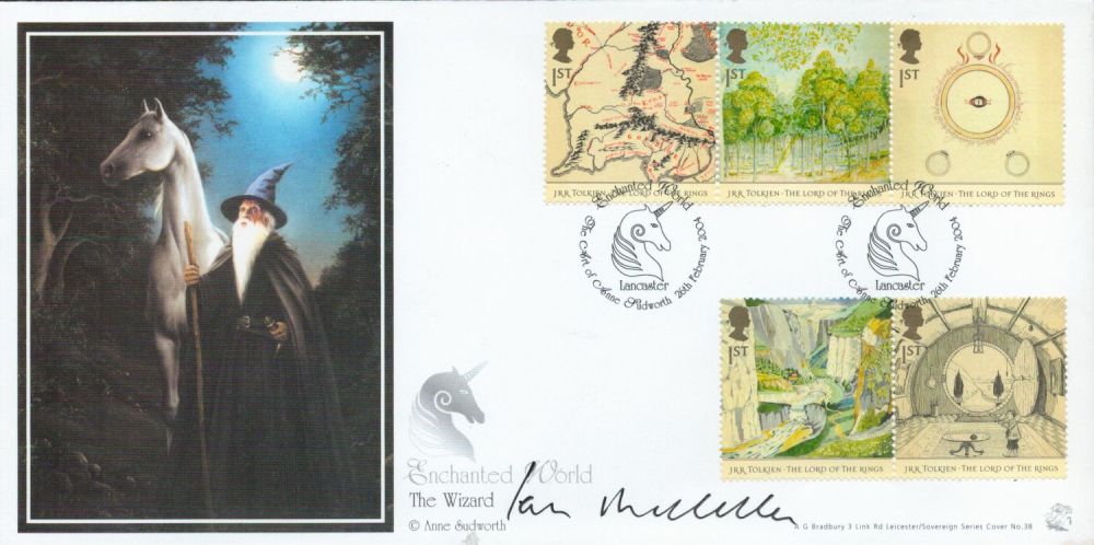 Lot 20: Ian McKellen signed Enchanted World The Wizard FDC...
