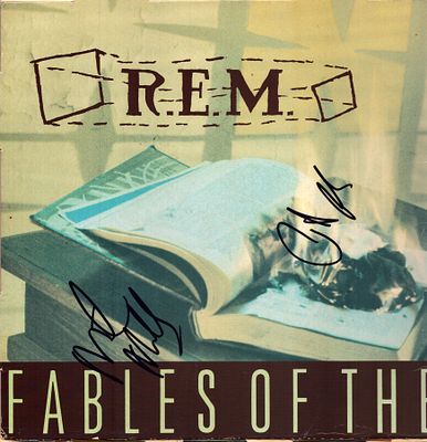R.E.M. Peter Buck and Mike Mills signed 12inch vinyl cover.
