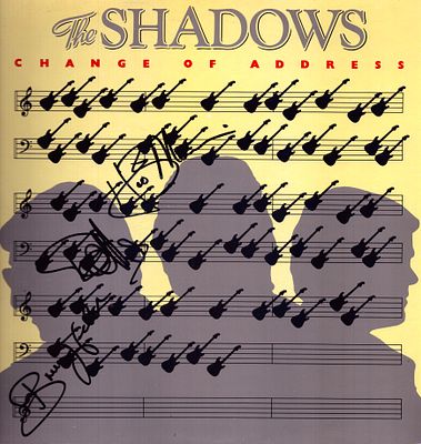 The Shadows Bruce Welch, Hank Marvin and Brian Bennett signed 12inch vinyl cover.