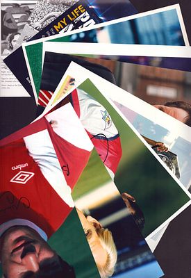 Arsenal FC selection of signed photo`s. Includes names such as Frank McLintock, David Platt 