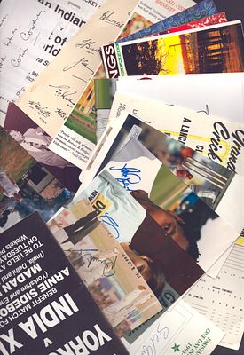 Cricket signature collection. Includes names such as Jonathan Paul Millmow, Philip Andrew Horn 