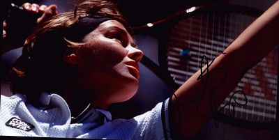 Martina Hingis signed 12x8inch colour photo.