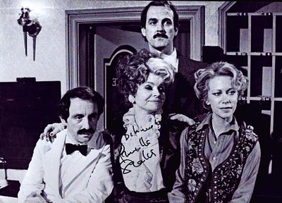 Prunella Scales signed Fawlty Towers 10x8inch black and white photo.