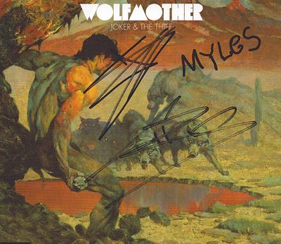 Wolfmother (Australian Hard Rock Band) multi signed Joker and the Thief CD sleeve.