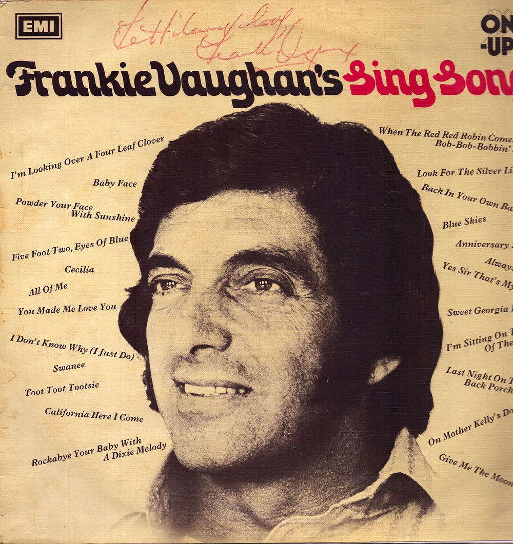 Lot 169: Frankie Vaughan signed record album.