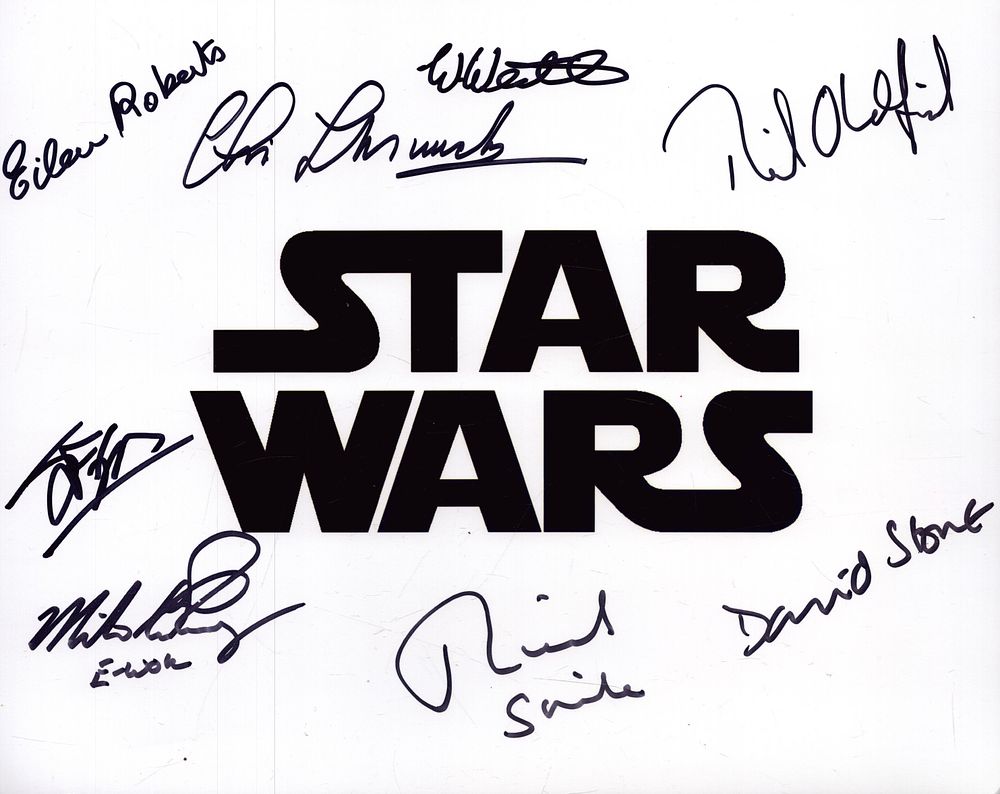 Lot 170: Star Wars 10x8 inch logo photo signed by...
