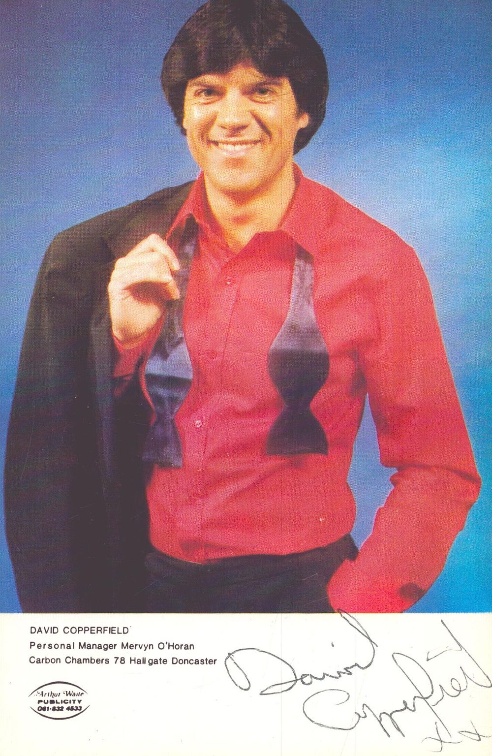 Lot 174: David Copperfield signed 6x4inch colour photo.