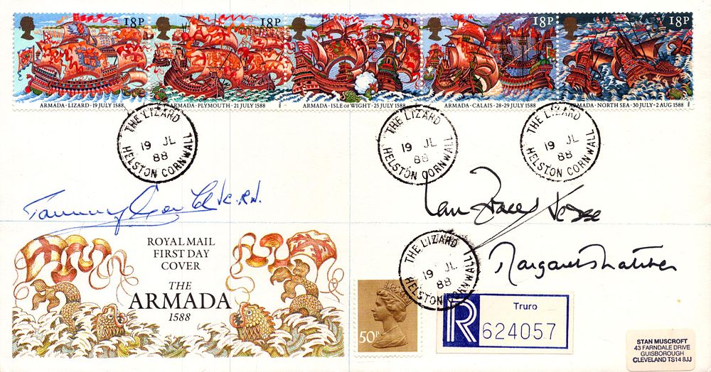 Lot 177: Margaret Thatcher, Ian Fraser and one other signed...