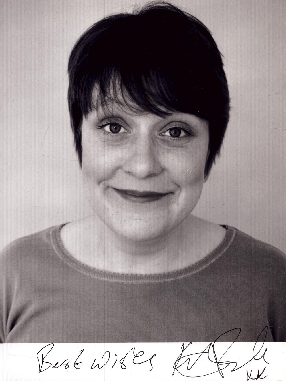 Lot 178: Kathy Burke signed 8x6 inch black and white...
