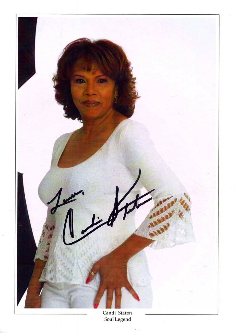 Lot 181: Candi Staton signed 10x8 inch colour photo.