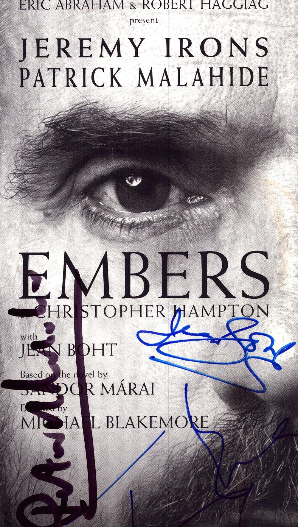Lot 192: Patrick Malahide and 2 others signed Embers by...