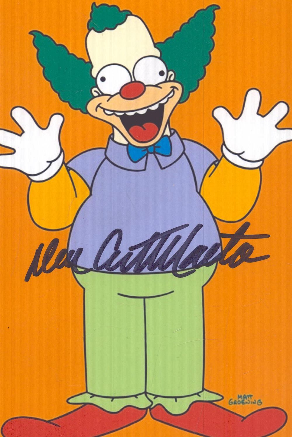 Lot 211: Dan Castellaneta signed Crusty the Clown The Simsons...